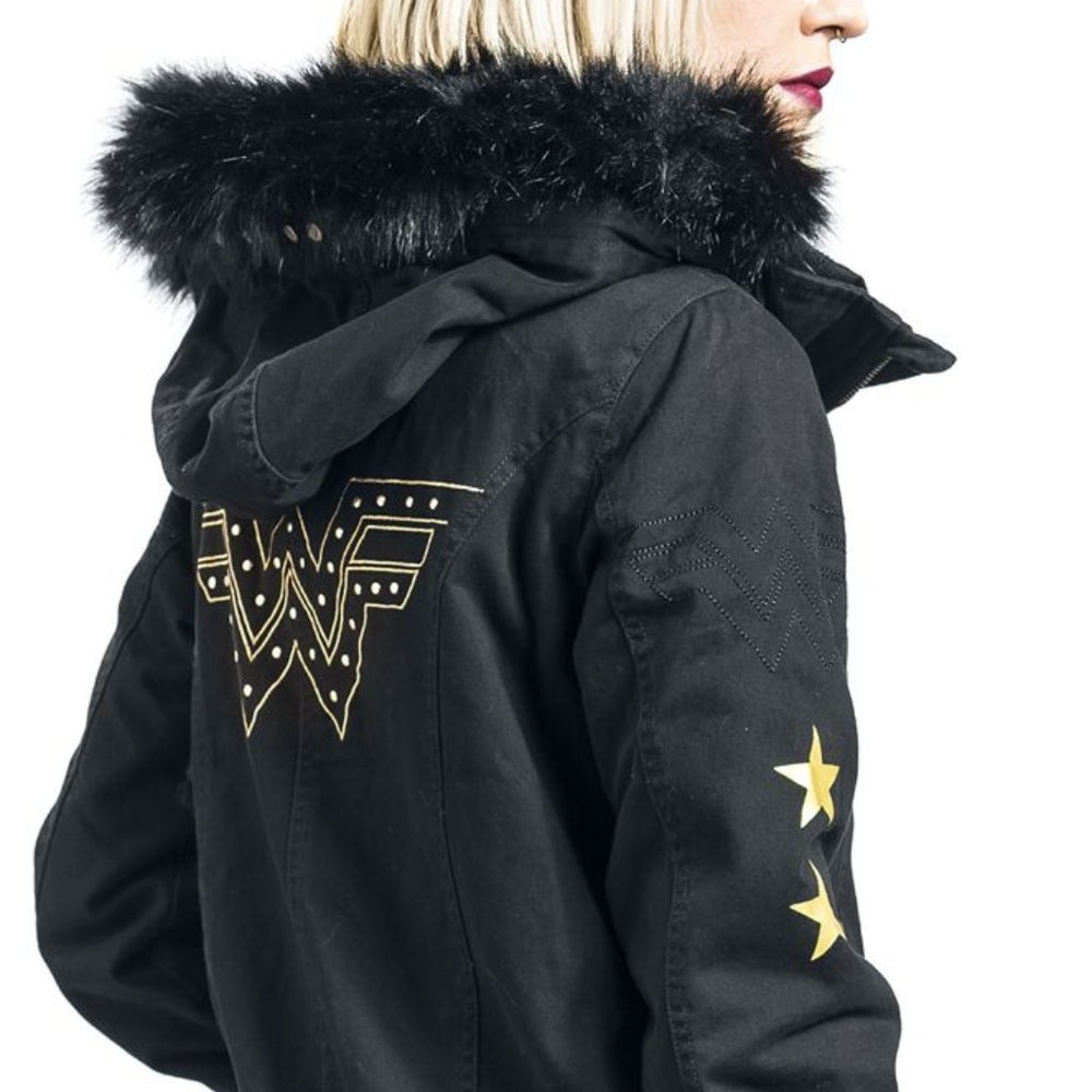 wonder woman 1984 winter fur hoodie jacket new